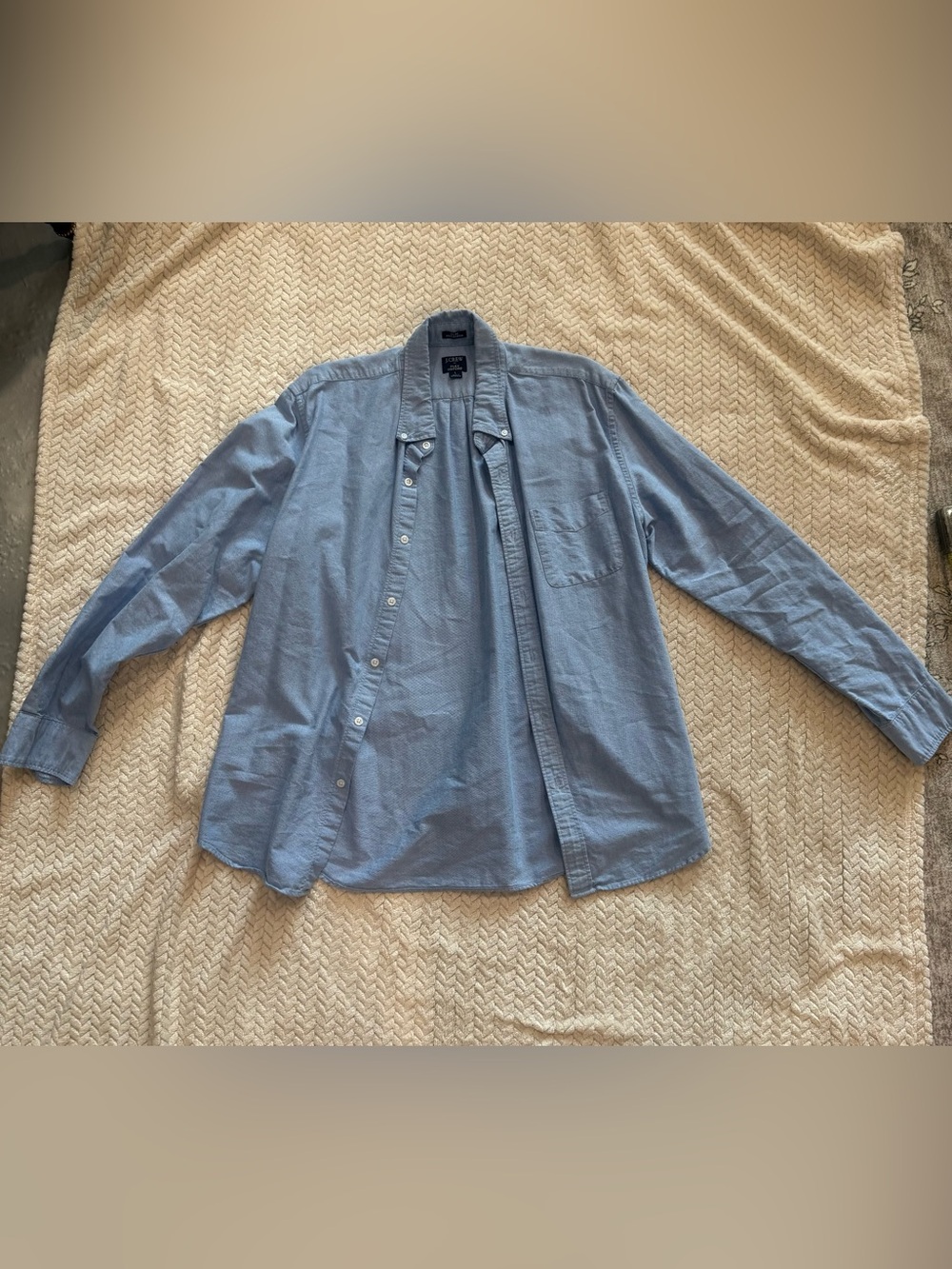 J. Crew Light Blue Men's Button-Front Shirt Jacket
